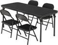 Garvee 5-Piece Folding Table and Chairs for Boys and Girls | Children Activity Table and Chairs Set with 1 Table & 4 Chairs, Suitable for Daycare, Classrooms and Dining Rooms