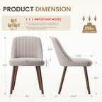 MALOL Upholstered Dining Chairs Set of 6, Modern Fabric Kitchen Chairs with Back, Wood Legs for Kitchen Dining Room Restaurant, Camel