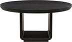 Coaster Home Furnishings - Leandro - Wood - Round Dining Table with Pedestal Base, Ash Veneer and Curved Edges - Dining Room & Kitchen - 60-Inch - Burnished Black - 115390