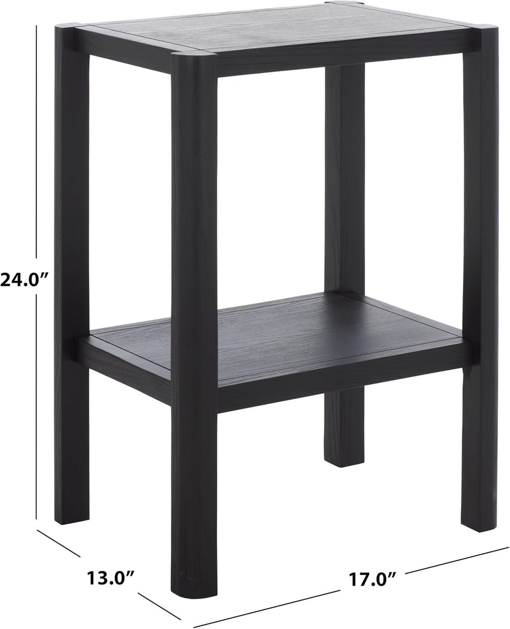 SAFAVIEH Home Collection - Hendro Accent Table, Black Rectangular Side Table with 1 Shelf, Fully Assembled (ACC2401B)