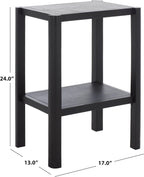SAFAVIEH Home Collection - Hendro Accent Table, Black Rectangular Side Table with 1 Shelf, Fully Assembled (ACC2401B)