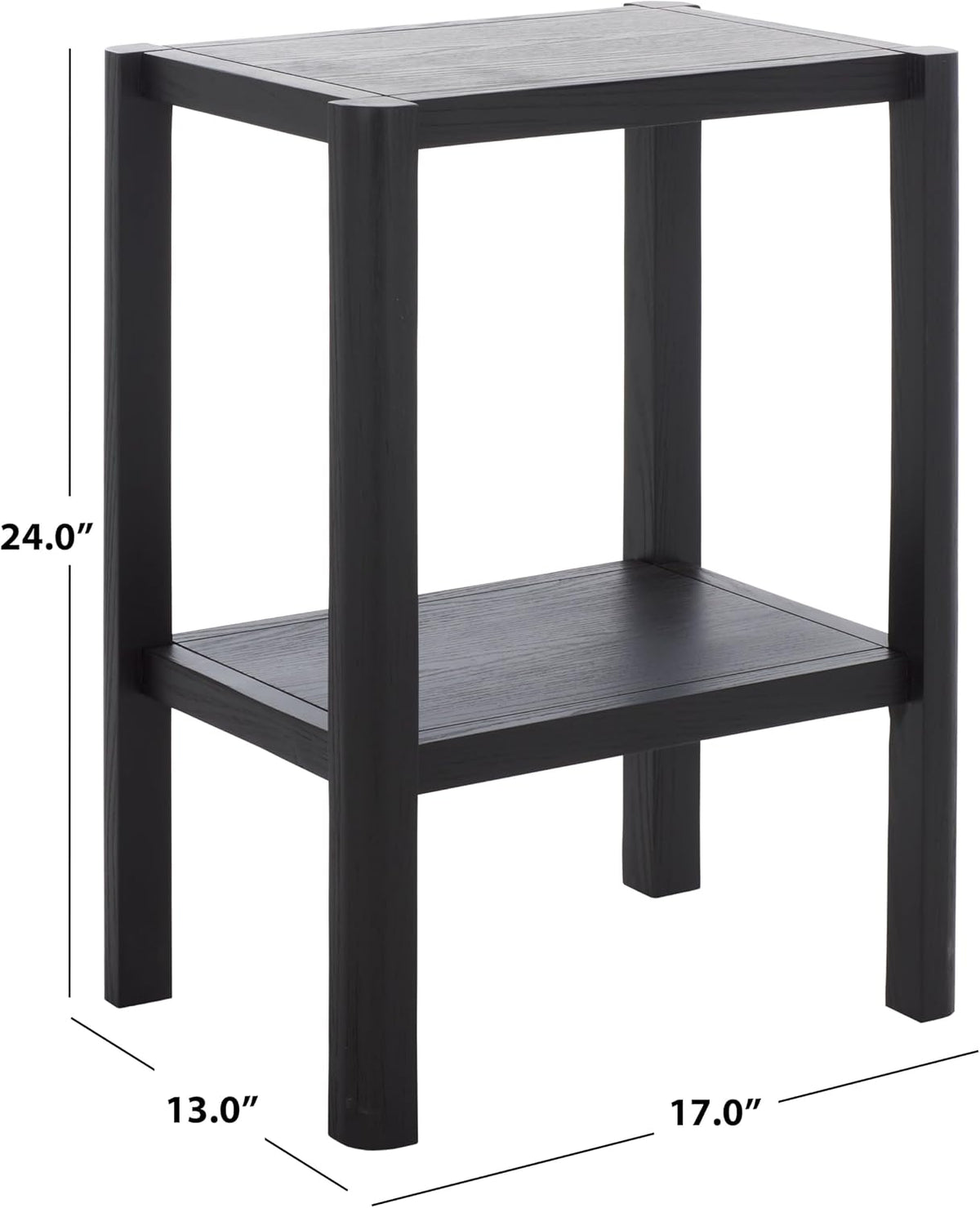 SAFAVIEH Home Collection - Hendro Accent Table, Black Rectangular Side Table with 1 Shelf, Fully Assembled (ACC2401B)