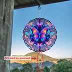 10 Inch Butterfly Wind Spinner, 3D Stainless Steel Hanging Kinetic Wind Sculpture Gifts for Garden Decor Yard Art Indoor Outdoor Window Porch Front Door Decoration