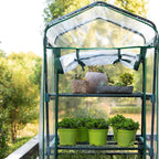 Worth Garden 5 Tier Mini Greenhouse - 75'' H x 27'' L x 19'' W - Sturdy Portable Gardening Shelves with PVC Cover - Small Porch Green House for Growing Plants Flowers Indoor & Outdoor