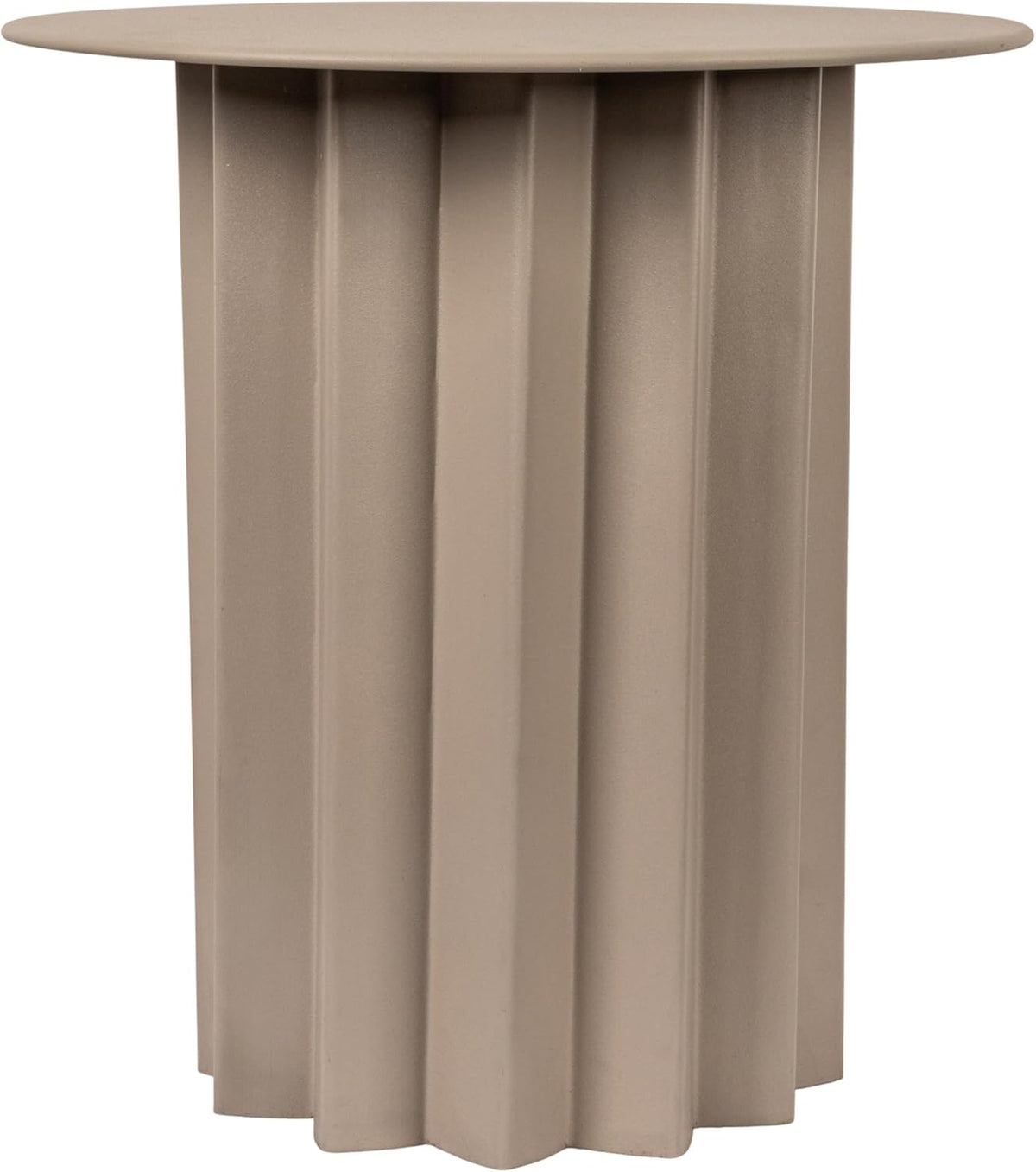 Creative Co-Op Pleated Metal Side Table, Beige