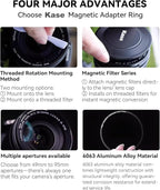 Kase 95mm Magnetic Adapter Ring, Aviation Aluminum 0.5s Snap-On Frame for CPL/ND/UV Filters, No Light Leak & Vignette, Ultra-Thin Stackable for DSLR Mirrorless Wide-Angle Vlog
