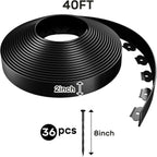 AGTEK Garden Edging 40FT Landscape Edging Kit 2 Inch Height Plastic Garden Border No Dig Lawn Border for Yard Flower Bed with 36 Stakes