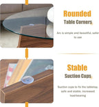 41" Oval Glass Coffee Table with Tempered Glass Top and MDF Base, Diagonal Fan-Shaped Tray Design Table Leg Simple & Modern Center Table for Living Room Office Apartment Walnut