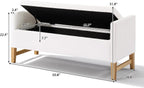Merax Boucle Upholstered Storage Bench 50.8" End of Bed Bench with 2 Round Pillows & Solid Wood Legs, Ample Hidden Storage Space, Ottoman for Entryway Bedroom, Ivory
