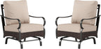 PHI VILLA Rocking Patio Sofa Chairs - 2 PCS Outdoor Rocking Armchairs, Patio Seating with High Back Deep Seat for Porch Deck Balcony