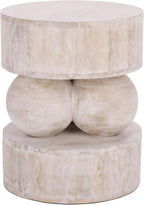 SAFAVIEH Home Collection - Xavier White Washed Solid Wood Accent Table, Sculptural Round Side Table, Fully Assembled (ACC3262A)