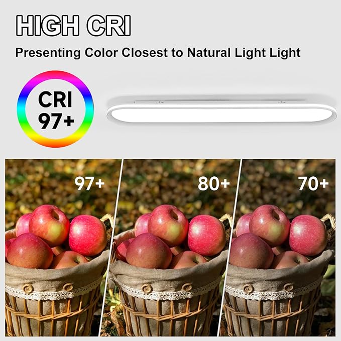 37.4" Metal LED Ceiling Light,Slim, Edge Lit - 55W Full Spectrum Linear Ceiling Lamps,6500K Cool White Modern Ultra Thin Low Profile Light Fixture for Kitchen, Garage Home & Office Hallway