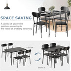 VECELO Dining Table Set for 4, 5-Piece Kitchen Table with 4 Chairs, MDF Board Tabletop with Metal Frame for Small Space, Compact Dinette, Breakfast Nook, Matte Black