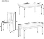 LUMISOL 60" Farmhouse Kitchen Table Set for 4-6