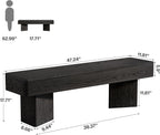 Tribesigns 47.24" Dining Bench, Modern Black Dining Table Bench with Sturdy Base, Wooden Kitchen Seating for Living Room, Entryway