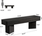 Tribesigns Black Entryway Bench, 47.24" Modern Shoe Bench with Sturdy Bases, Wooden Indoor Bench for Entry Way, Living Room, Bedroom