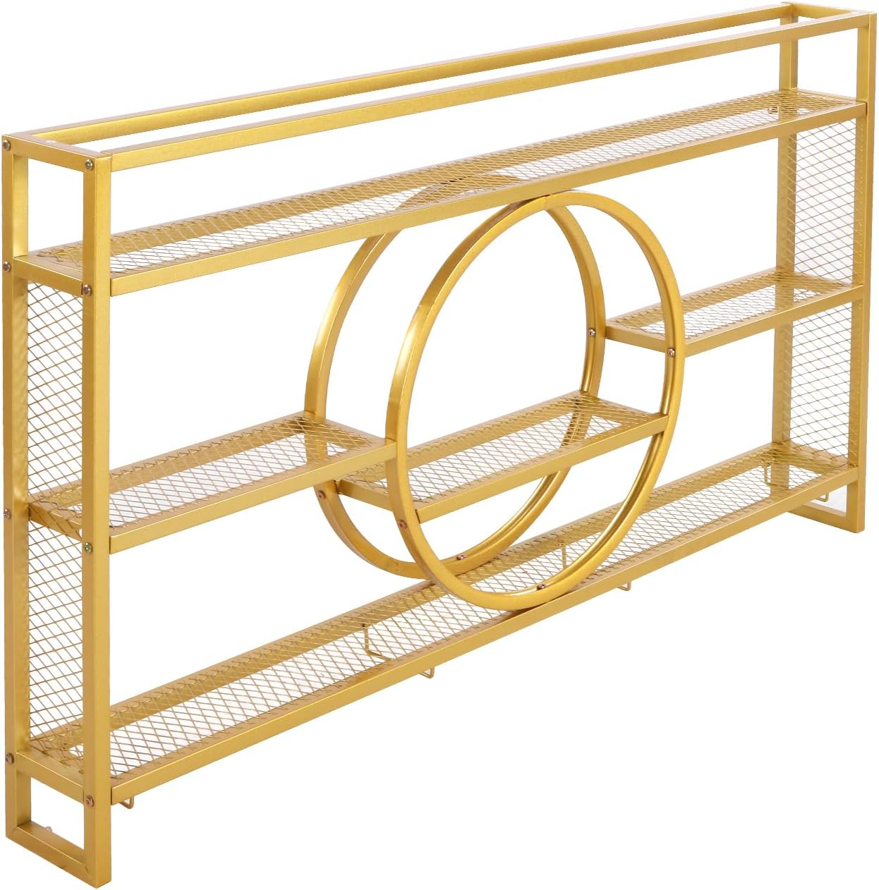 Metal Wall Mounted Wine Rack 3 Tier with LED Light Large Capacity Modern Liquor Shelves with Glass Holder Storage for Home Bar Dining Room Kitchen Living Room