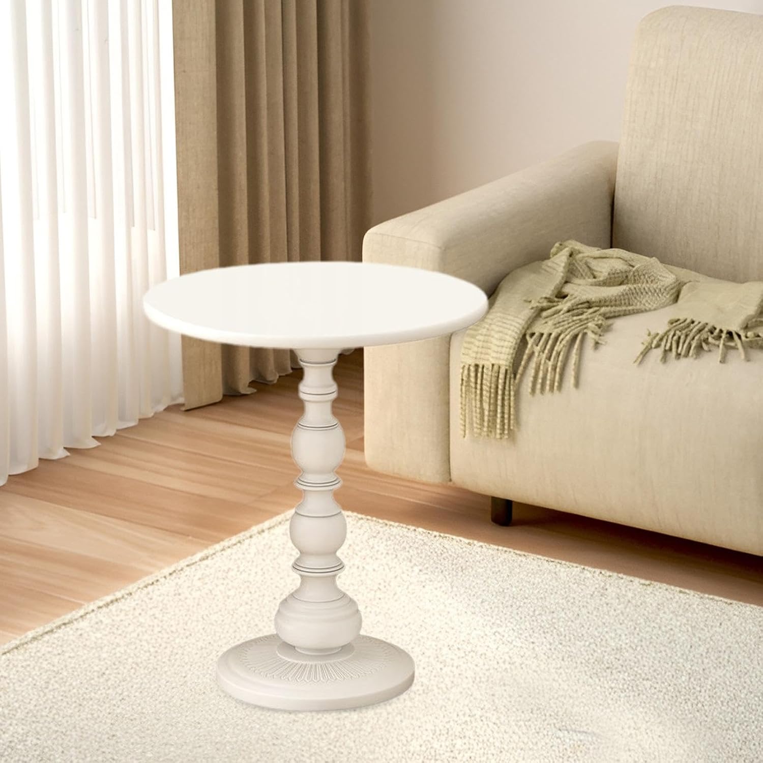 Coffee End Table Couch Table Modern Matte Finished Bedside Table Small End Table for Dorm Indoor and Outdoor, Black Small(White Small)