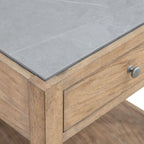 Liberty Furniture Millstone End Table with Unique Tile Top for Living Room - Nutmeg Oak Wood