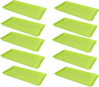 SUNPACK 10" x 20" Heavy Duty Shallow Plastic Seed Starting Tray, Lime Green, 1" (Pack of 10) - No Drainage Holes, Perfect for Greenhouses or Indoor Gardening