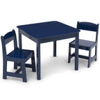 Delta Children Kids Toy Storage Organizer with 12 Bins and MySize Kids Table and 2 Chairs Set, Deep Blue