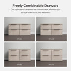 SICOTAS 22" Nightstands Set of 2 Fluted Night Stand with 2 Drawers | Modern Wide Bedside Table for Bedroom, Mid Century Bed Side Tables Bedroom, White Alder