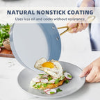 Pots and Pans Set - VONIKI Healthy Ceramic Cookware Set with Cooking Utensils Set, Non Toxic Kitchen Cookware Sets, Nonstick Cooking Pot Induction Cookware, Dishwasher Safe, Oven Safe, PFAS-Free, Blue