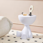 Circle Side Table, Round Modern End Table, Waterproof & Durable, Small Coffee Table for Living Room, Bedroom, Bedside, Versatile Accent Table - White