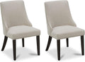 CHITA Farmhouse Dining Chairs with Nailhead Trim, Set of 2, Linen | Fabric High Back Dining Chairs, Upholstered Chairs with Sturdy Wood Frame for Dining Room