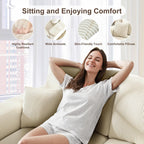 2 Square Cloud Footstool for Living Room, No Assembly Modular Corduroy Convertible Seat, Modern Style Sofa Accessory for Lounge or Bedroom