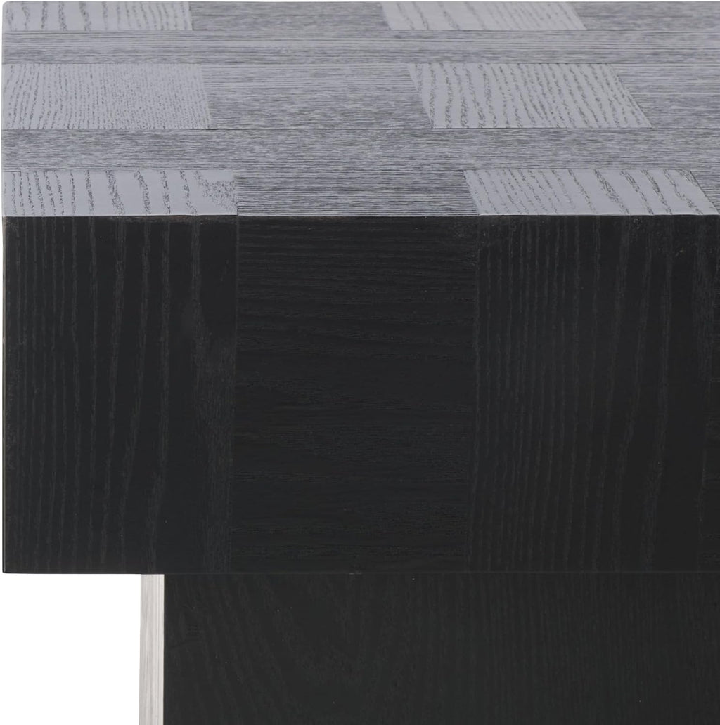SAFAVIEH Home Collection Hamona Black Square Top Pedestal End Table