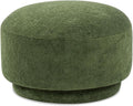 Jennifer Taylor Home Fuji 15" Mushroom Footstool Ottoman in Moss Green Fleeced Teddy