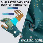 Vgo... 1Pair Gardening Gloves for Women, Goatskin leather Thorn Proof Working Gloves for Weeding, Digging, Raking, Pruning and Planting,Touchscreen(S,Dark Green,GA7471)
