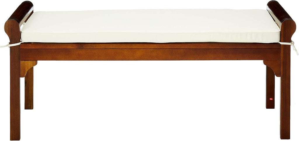 Christopher Knight Home Nelson Wood Bench with Cushion, Rich Mahogany