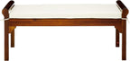 Christopher Knight Home Nelson Wood Bench with Cushion, Rich Mahogany