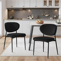 STOOLINK Black Velvet Dining Chairs Set of 2, Upholstered Kitchen Chairs | Modern Dining Room Chairs w/ 58D Memory Foam Seat, Curved Back, Adjustable Foot Pins, for Living Room, Restaurant, 330LBS