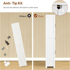 TEENFON Farmhouse Pantry Cabinet, 66.9″H Tall Kitchen Storage Cabinet with Barn Doors, Adjustable Shelves & Drawer, Freestanding Cupboard for Kitchen, Dining Room, Living Room, Bathroom, White