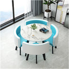 Reception Table and Chair Set, Space-Saving Small Round, Office Club Negotiation Coffee Table, for Home Living Room Balcony Cafe Meeting Break