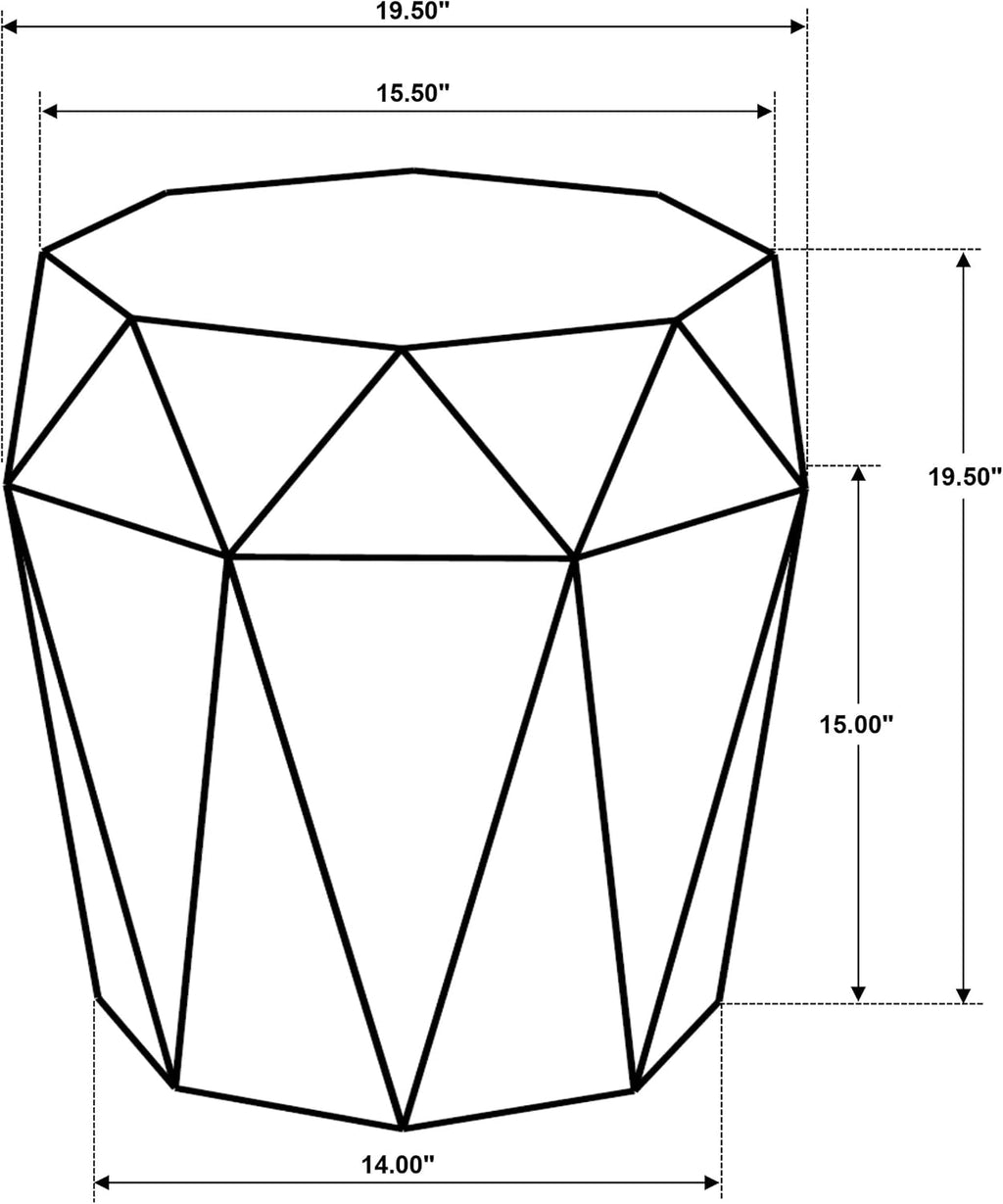 Coaster Home Furnishings - Jacinto - Solid Mango Wood - 19.5-Inch Octagonal Side Table with Geometric Design, Plastic Glides and Space-Saving Build - Living Room and Entryway - Gray - 931159