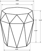 Coaster Home Furnishings - Jacinto - Solid Mango Wood - 19.5-Inch Octagonal Side Table with Geometric Design, Plastic Glides and Space-Saving Build - Living Room and Entryway - Gray - 931159