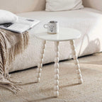 Solid Wood Small Side Table, Round End Table for Small Space, Accent Table Nightstand Modern Table for Living Room Bedroom Office Couch