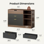 ModernMate Office File Cabinet w/ 2 Drawers, 47.2" Flip - Top Lateral Filing Cabinets w/Adjustable Shelf, Letter/Legal / A4 Hanging File Drawer for Home Office Storage Organizer