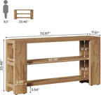 Tribesigns 70.9-Inch Extra Long Console Table with Storage, Narrow Wooden Sofa Table Behind The Couch, Farmhouse 3-Tier Entry Foyer Table for Entryway, Living Room, Hallway, Natural
