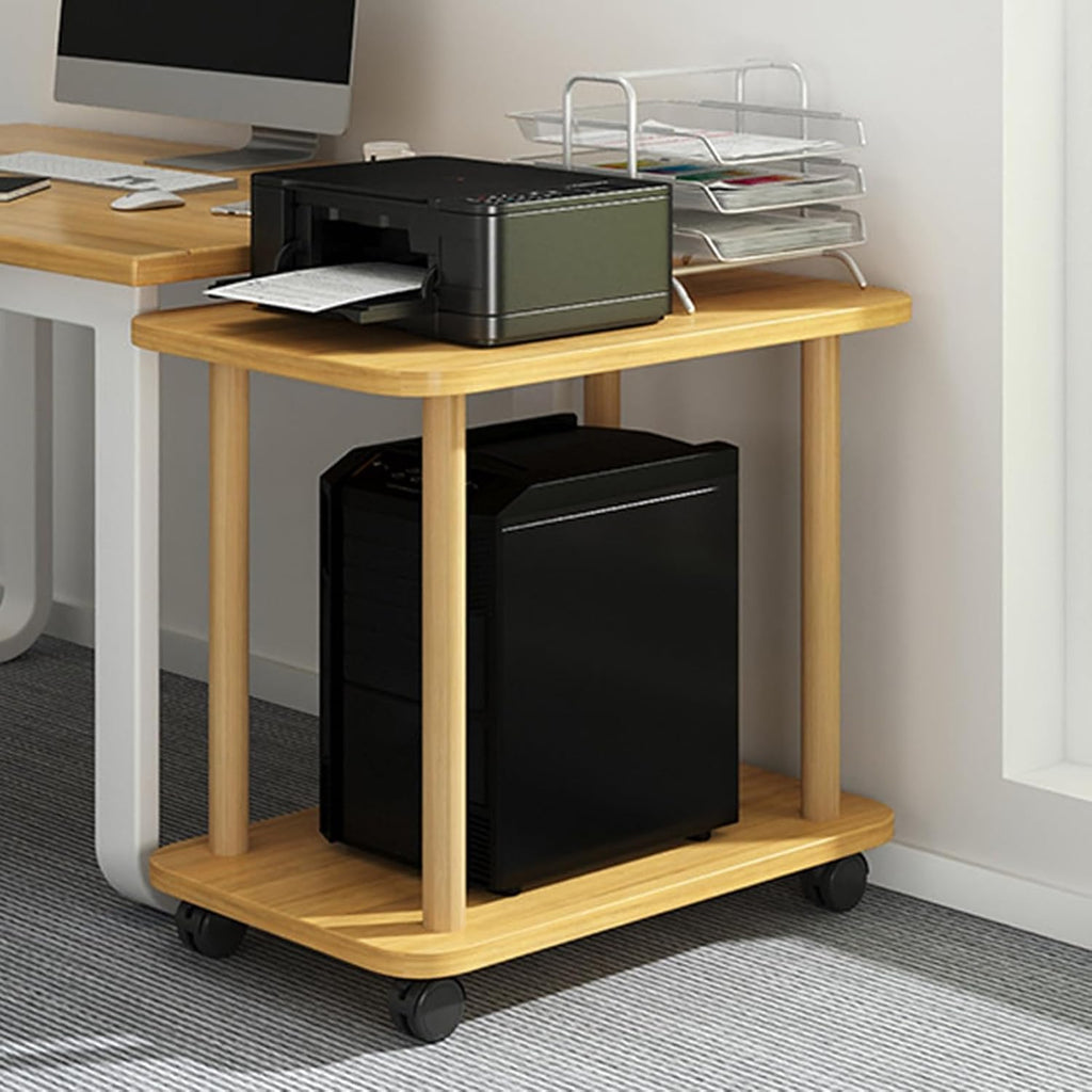 2 Tier Side Table,360 Degree Swivel Solid Wood Legs Easy Assembly Side Table Bedside Tables Open Shelf Sofa Small Tea Table for Living Room, Bedroom, Home Office Entryway, Farmhouse Wooden C