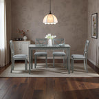 RuiSiSi 5 Piece Dining Table Set for 4, Farmhouse Kitchen Table with 4 Padded Seat Chairs, Wood 5 Piece Dinette Set Rectangular Table for Kitchen, Living Room, Gray