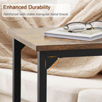 AMHANCIBLE C Shaped End Table Set of 2, Couch Side Table that Slide Under Sofa, Narrow Small Space TV Trays for Living Room, Bedroom, Rustic Brown HET02CBR