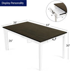 Hokway Dining Table for 4-6, 64 Inch Rectangular Solid Wood Kitchen Table, Modern Farmhouse Dinner Table for Dining Room, Kitchen, Living Room