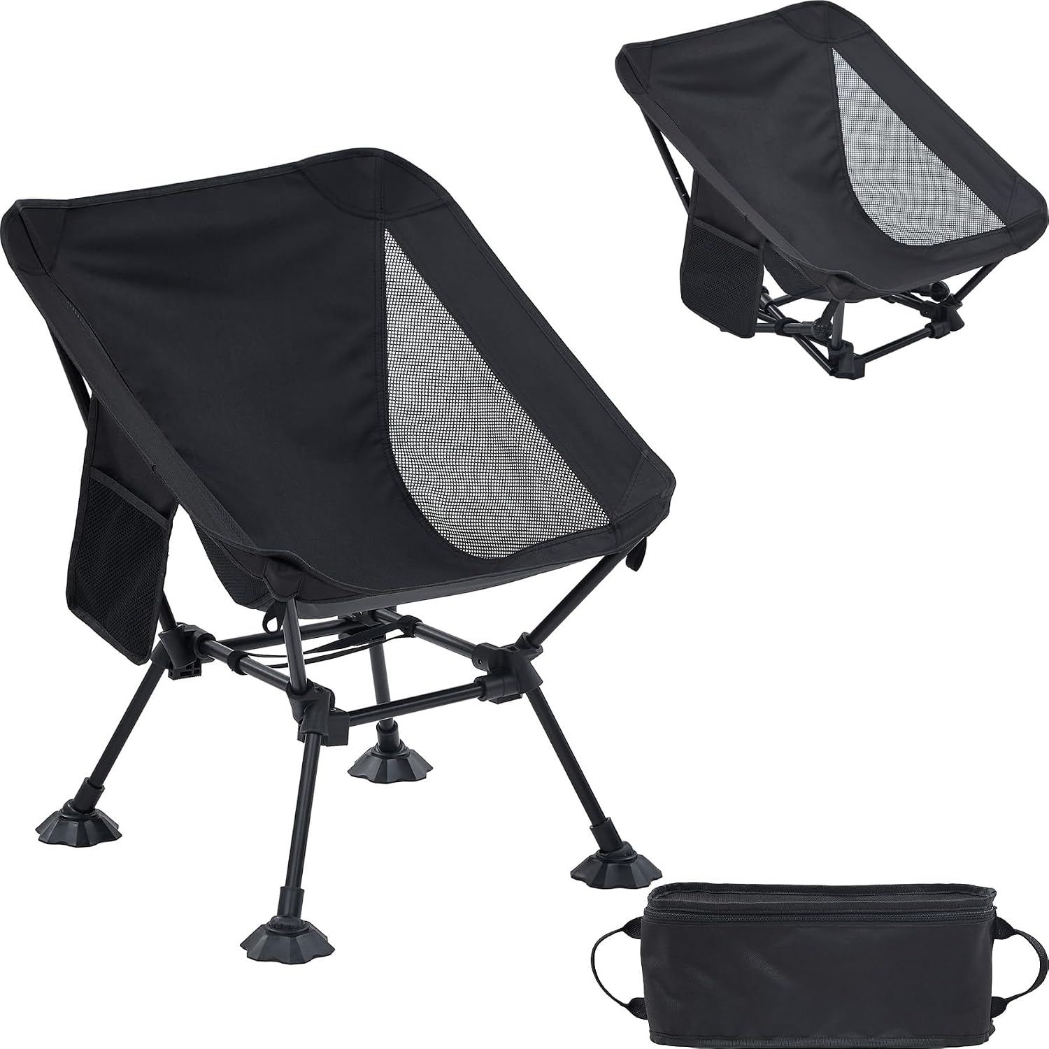 Camping Ultralight Chair,Folding Compact Chair with Anti-Sinking Large Feet and Storage Bag,Backpack Chair for Hiking,Travel,Beach