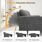 82" L Shaped Sleeper Sofa Bed, Pull Out Sectional Couch with Storage Chaise/Reclining Backrest, Sectional Couches for Living Room with USB Port, Foldable Table, Cup Holder, Side Pocket, Light Grey