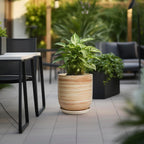 12 Inch Pots for Plants - Ceramic Planters for Indoor Plants, Large Planter Pot for Home Garden Patio Office with Drainage Hole Cylinder Flower Pot Yellow
